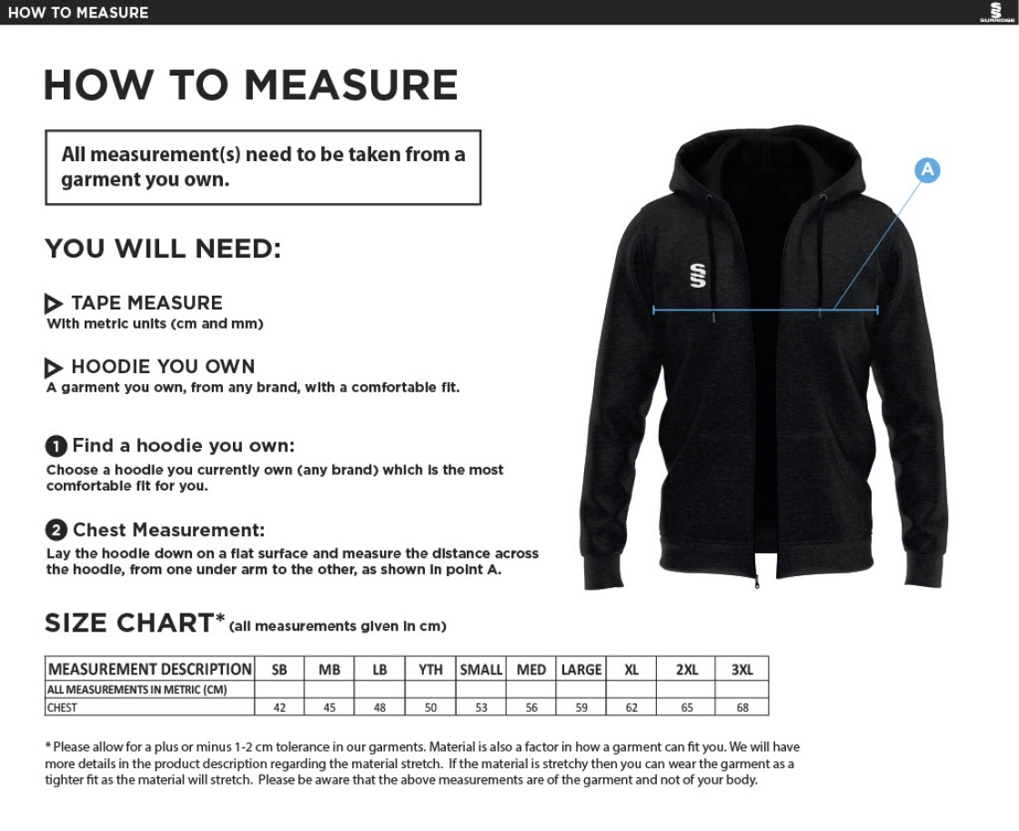 Gresham's School 2nd XI CC Dual Hoody - Size Guide